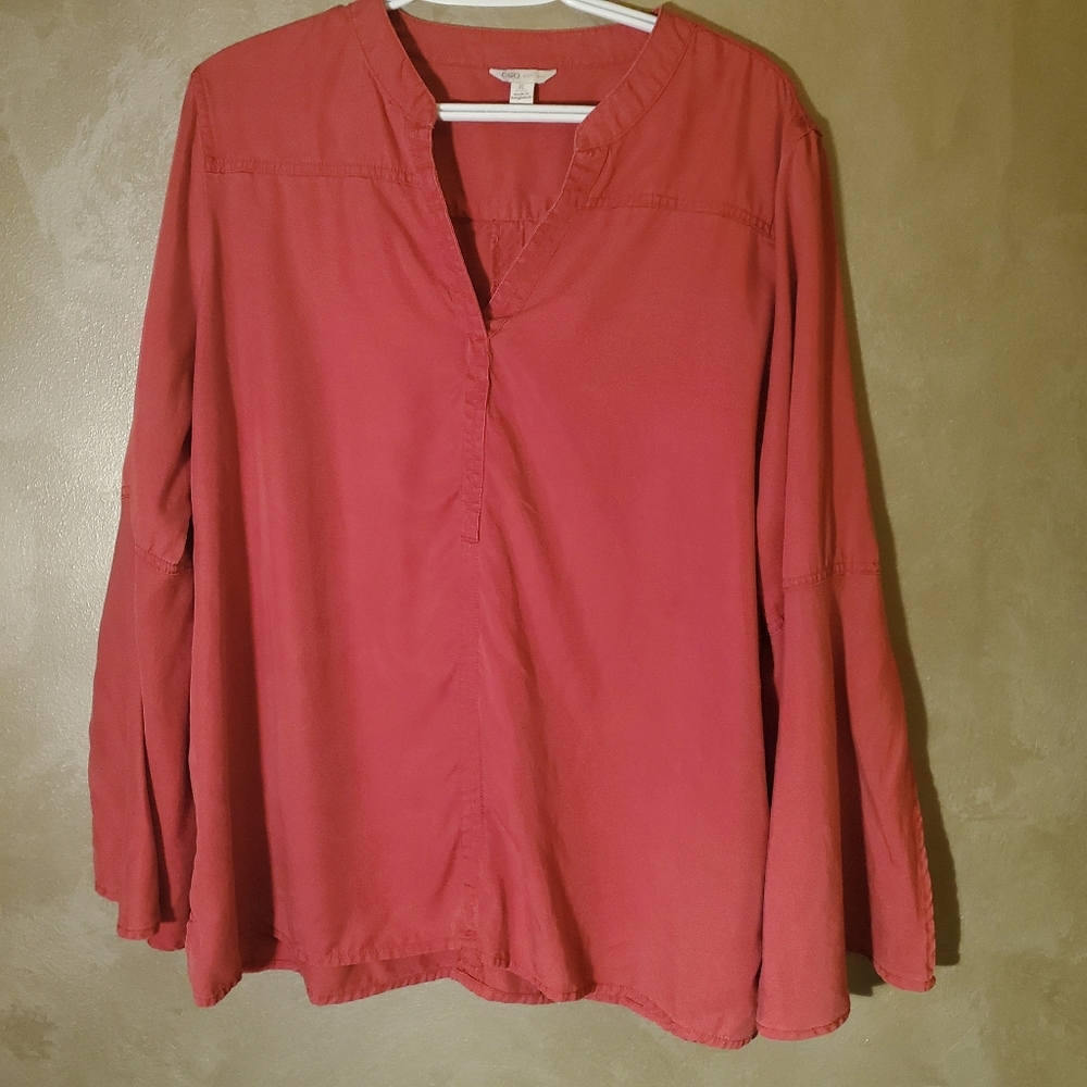 Final sale Cato womens linen bell sleeved shirt